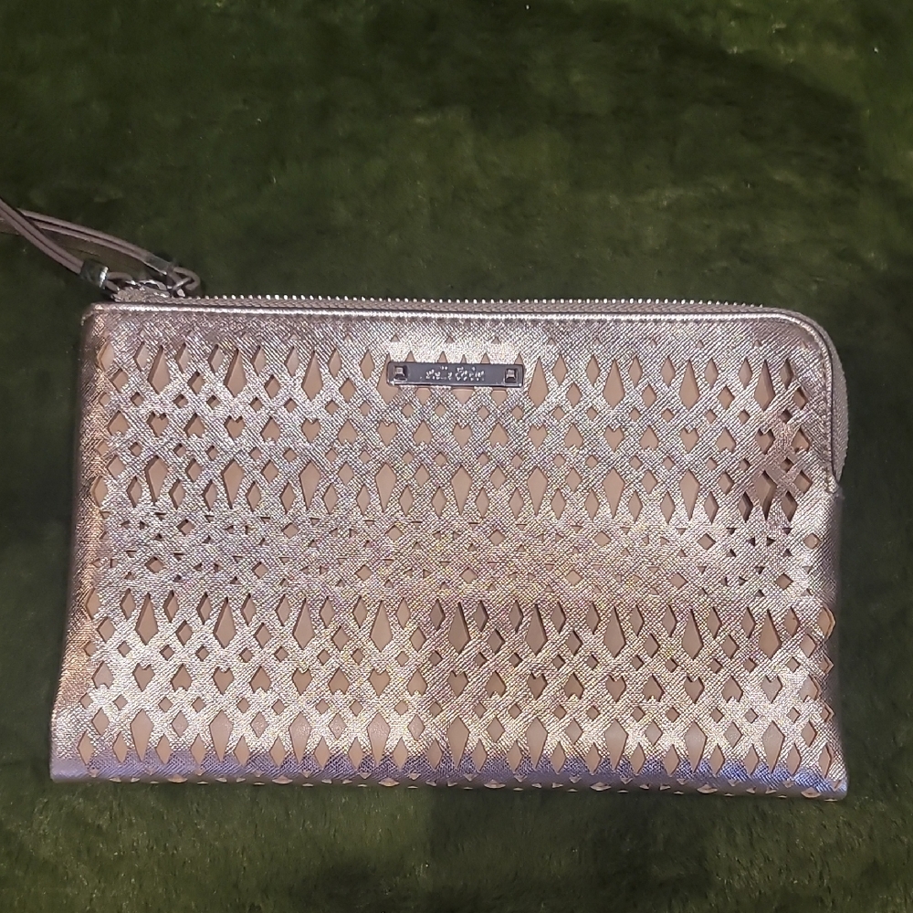 Stella & Dot Gold Laser Cut Wristlet Clutch - Women